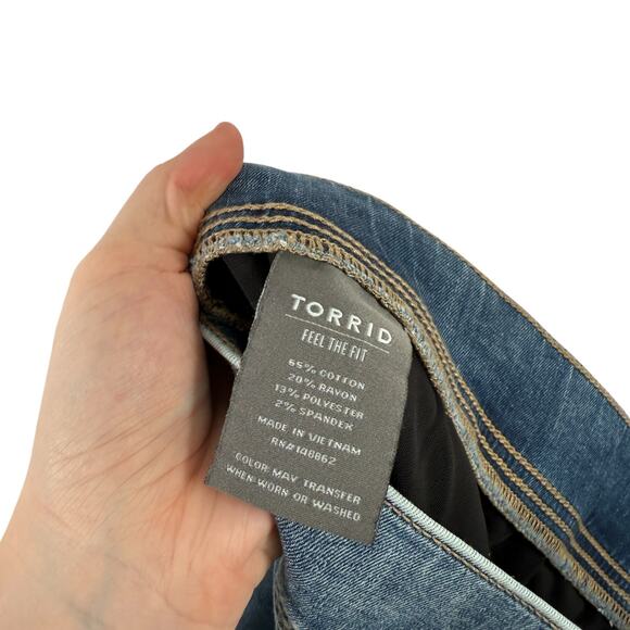 Torrid Super Soft Lean Jean Distressed Pull On Stretch High Rise Womens Plus 5x - Picture 6 of 7